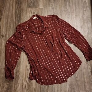Striped Burgundy Blouse